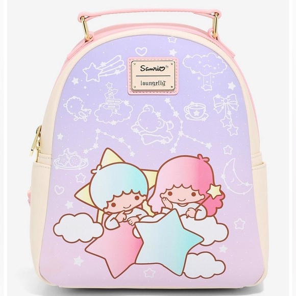 LOUNGEFLY SANRIO LITTLE TWIN STARS Constellation MINI BACKPACK & CARDHOLDER SET! - Picture 2 of 10